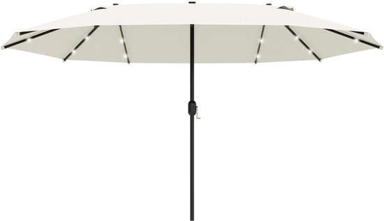 Outsunny Knikparasol zonnescherm tuinscherm strandparasol met handkruk aluminium 84D-032