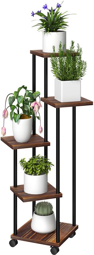 Outsunny bloemenrek, plantenstandaard, metaal, stevig design, 3-niveaus, voor binnen en buiten