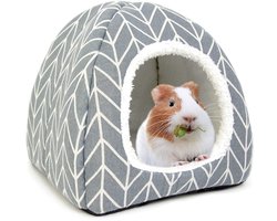 Cavia Hideout Hamster Bed Konijn Huis Grot Accessoires Gezellige Hide-Out voor Konijn Egel Fret Chinchilla & Andere Kleine Dieren (Grijs)