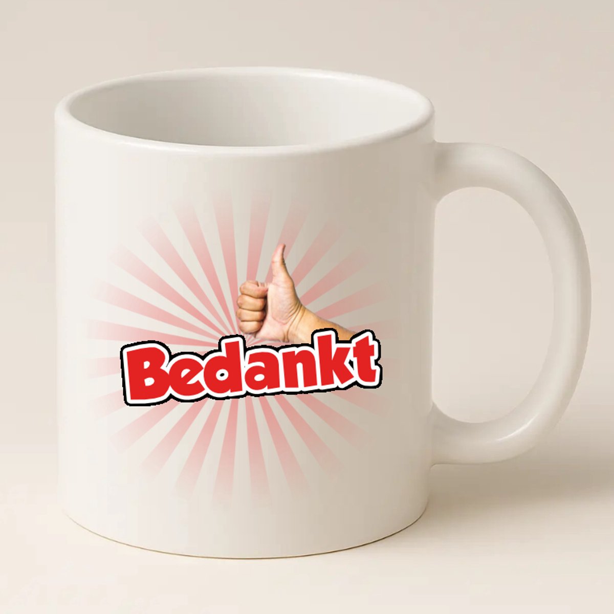 Bedankt mok - Witte mok met Bedankt erop - Leuk bedankt cadeau