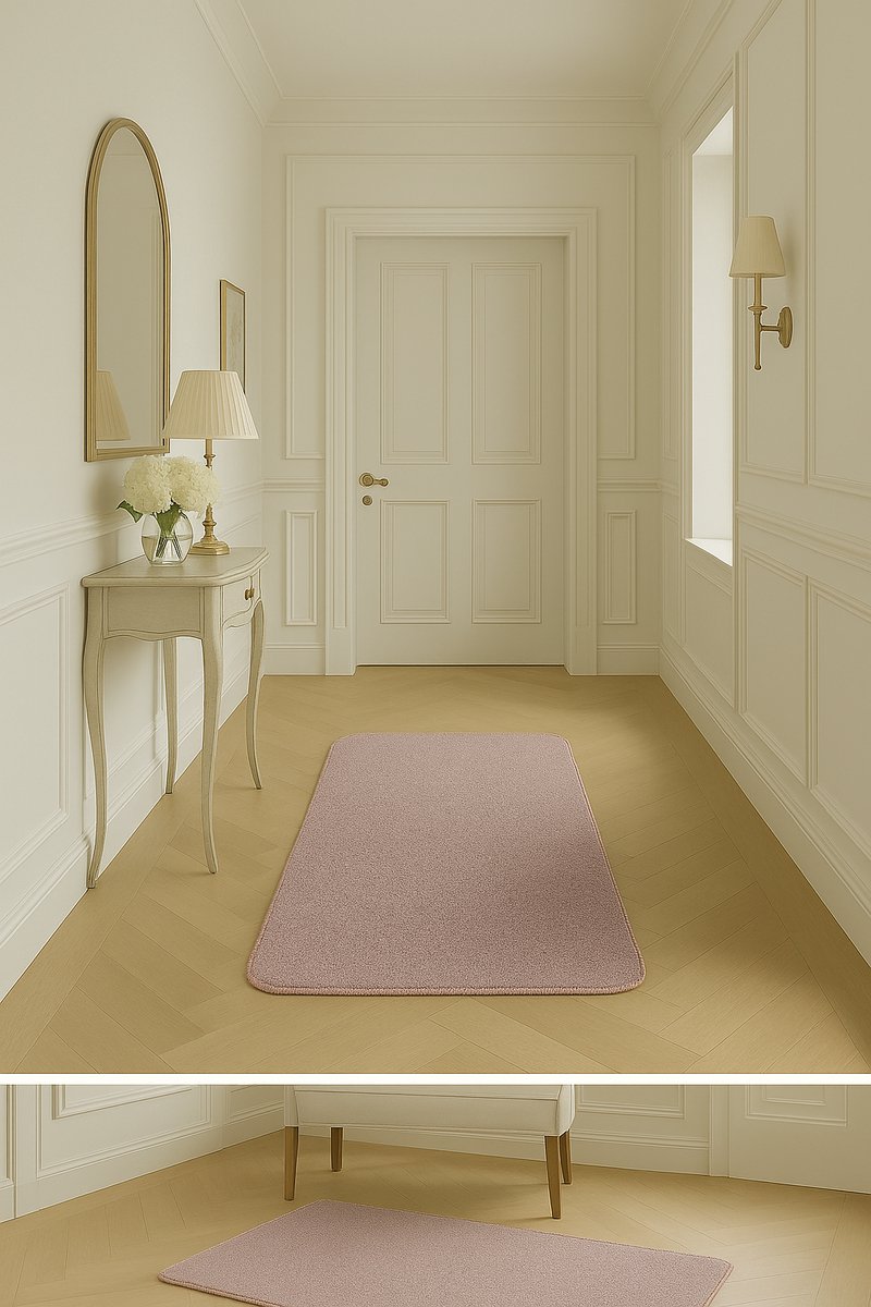 Tapijtloper oud roze - loper 80x100cm - tapijtloper hal - tapijtloper slaapkamer - polypropyleen garen - tapijtloper woonkamer - vloerkleed 80x100cm