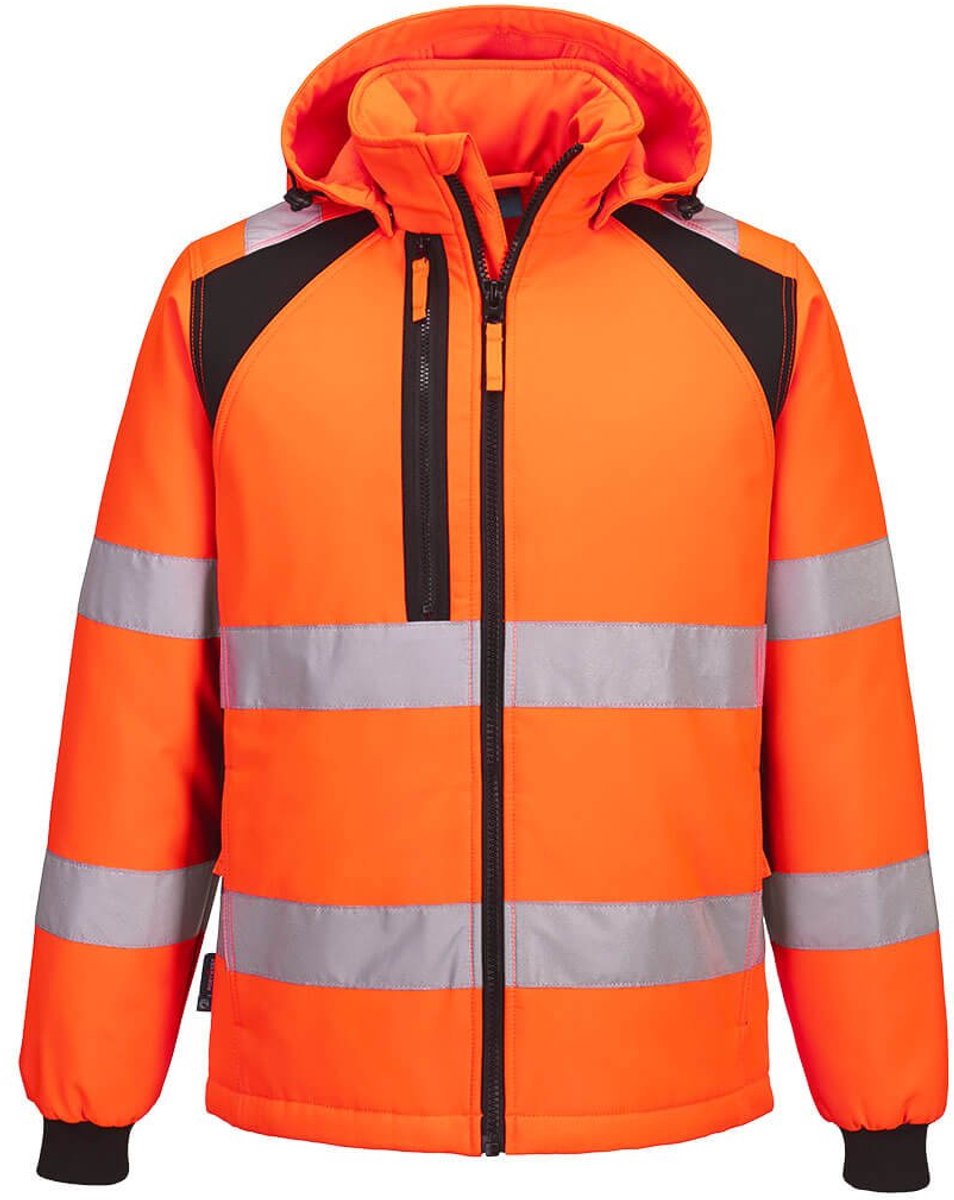 Portwest WX2 Hi-Vis gevoerd Softshell 2 (L) CD809 - Oranje/Zwart - S