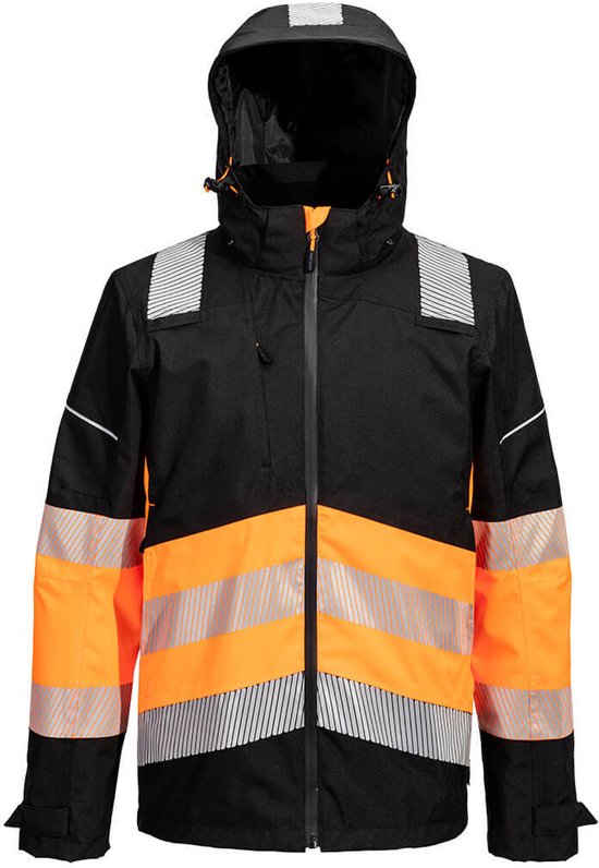 Portwest PW3 Hi-Vis Klasse 1 extreme Regenjack PW368 - Oranje/Zwart - XXL