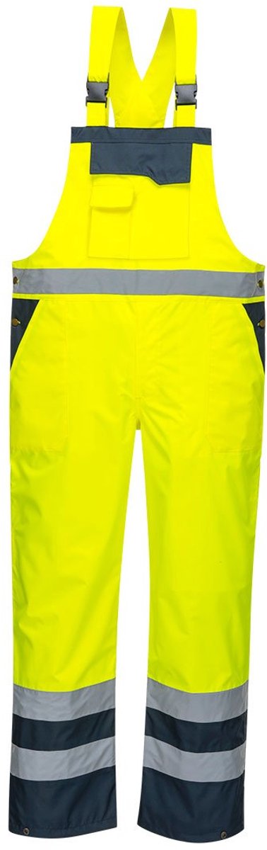 Portwest Twee Kleuren Amerikaanse Overall - Ongevoerd S488 - Geel/Marine - XS
