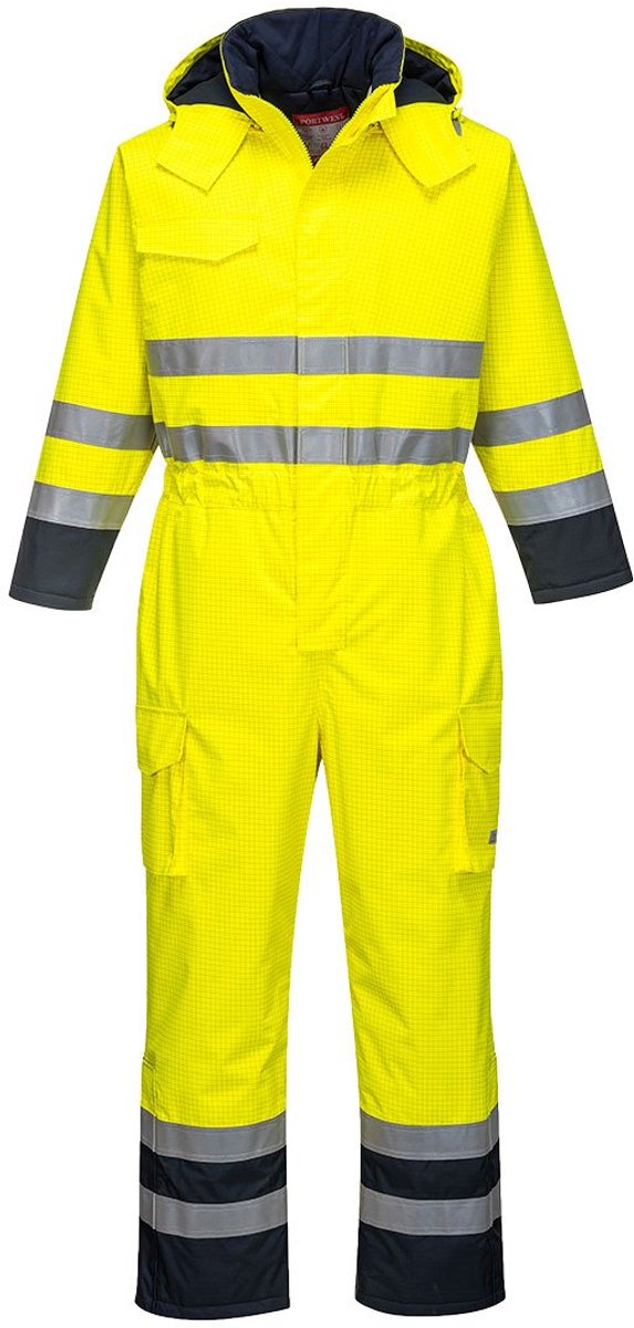 Portwest Bizflame Regen Hi-Vis Multi Overall S775 - Geel/Marine - XXXL