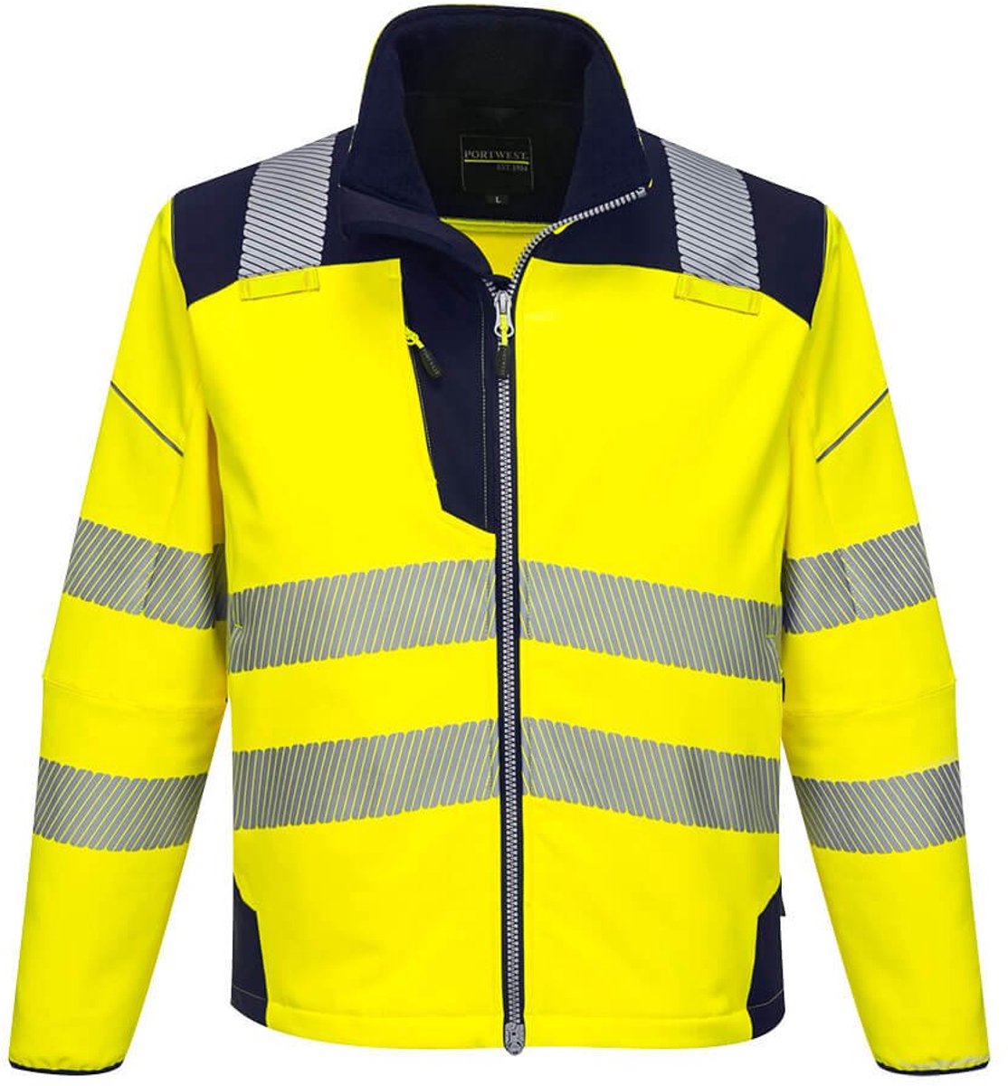 Portwest PW3 Hi-Vis Softshell Jack T402 - Geel/Marine - M