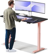 Desktronic HomeOne Zit-sta Bureau Elektrisch In Hoogte Verstelbaar, 160x80 cm Roze/Zwart, Stille Dubbele Motor, Hoogte 72-119cm