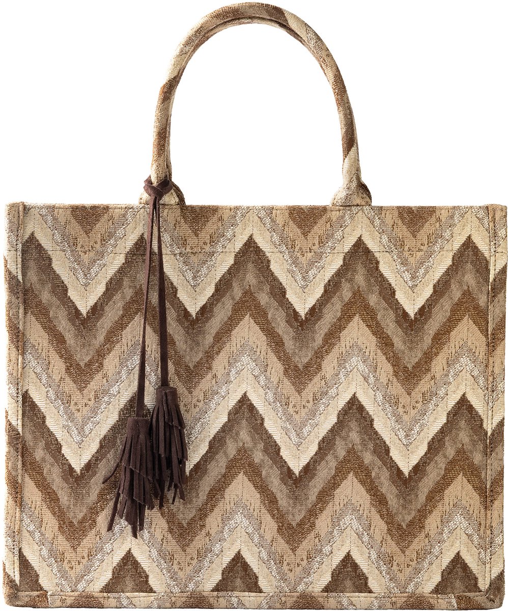 MARCELLO | tote-bag | shopper Pumice stone | 43x34x13 cm | bruin | Hoii
