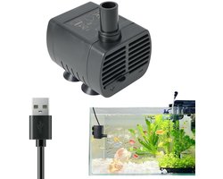 Mini USB Dompelpomp – Stille Waterpomp 200 L/H, Verstelbaar Debiet, Voor Fontein, Aquarium, Vijver en Hydrocultuur