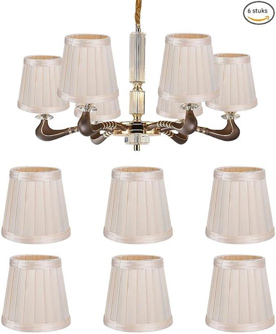 Foto: Vitdipy lampenkappen 6 stuks pendant lampenkappen kleine lampenkappen warm licht lampenkappen voor tafellampen staande lamp hanglampen beige