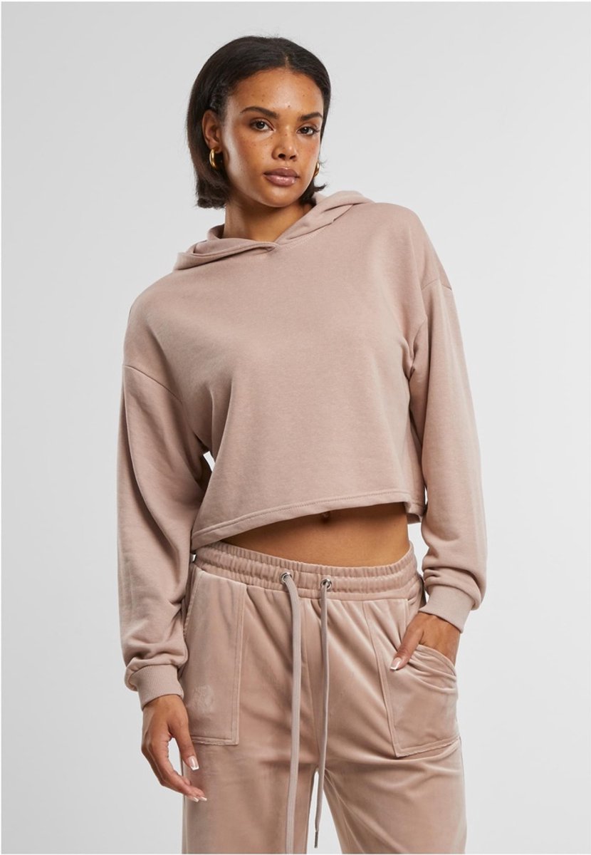 Urban Classics Oversized Light Terry Crop Hoodie L Roze