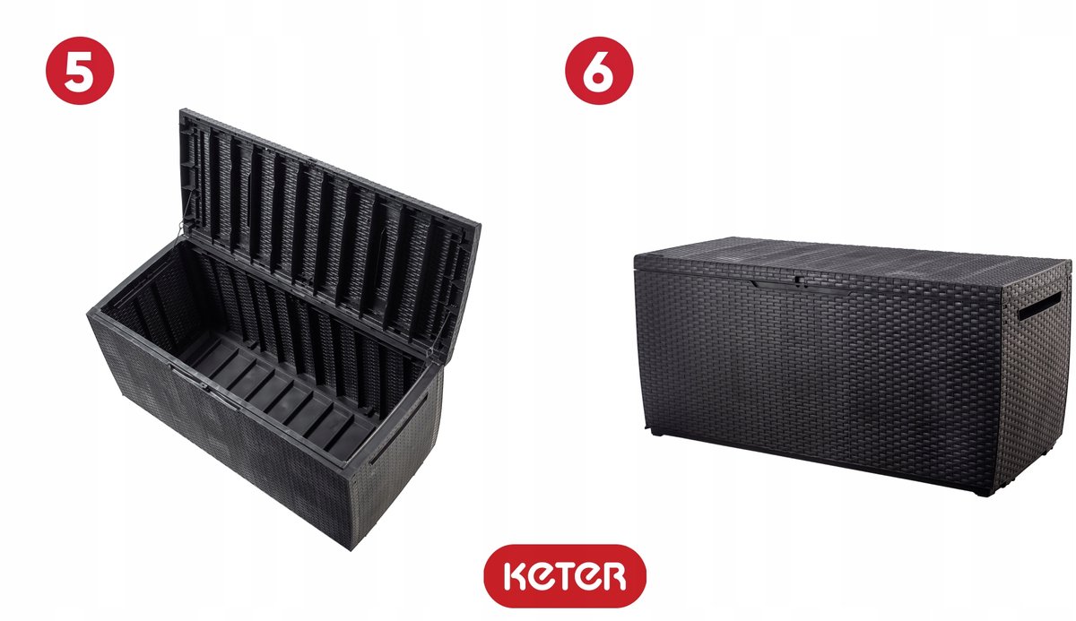 Keter Capri Opbergbox - 302L - 123x53,5x57cm - Grafiet