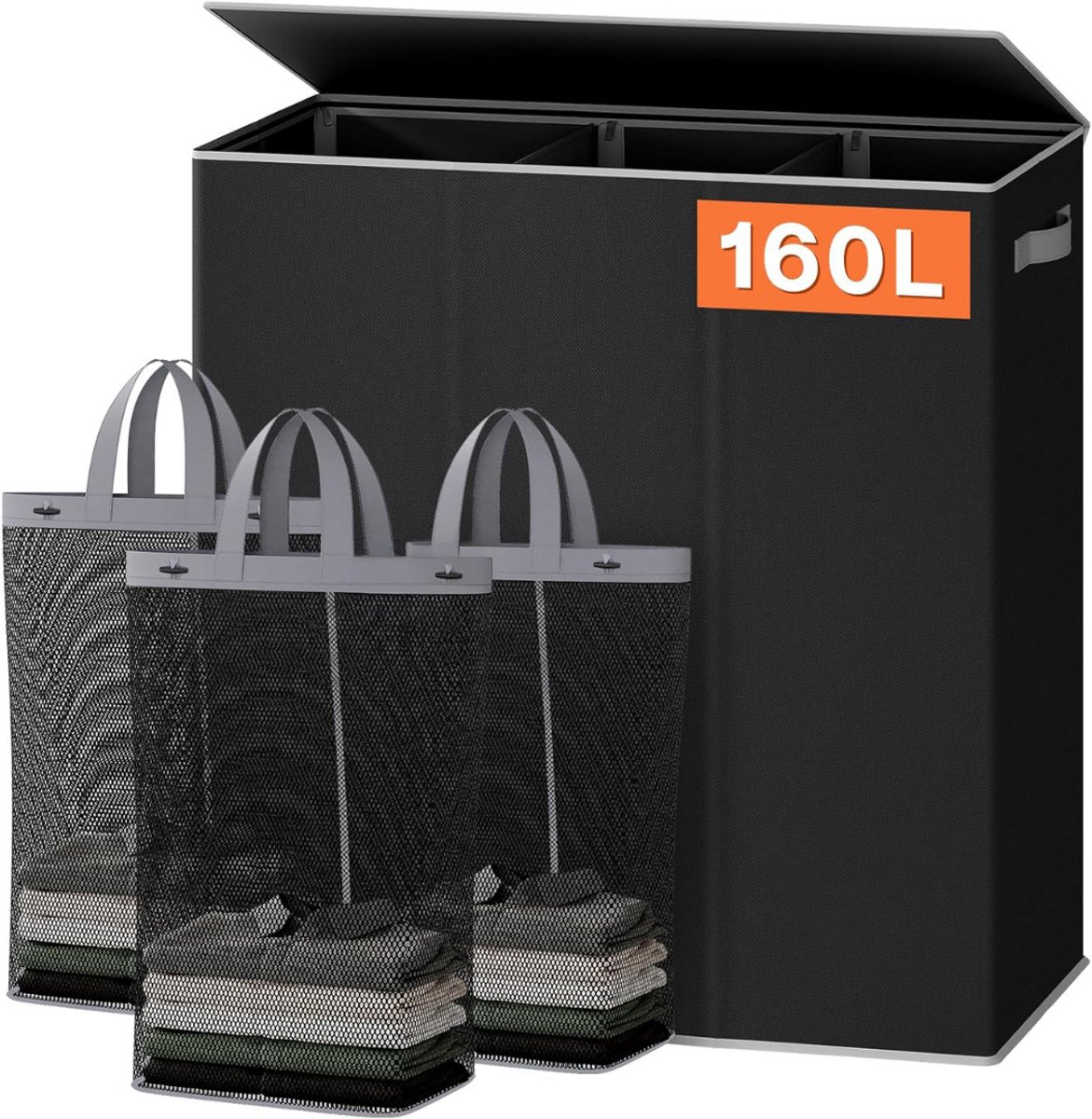 DailySupplies® Wasmand 3 Vakken - Wassorteerder - 160L