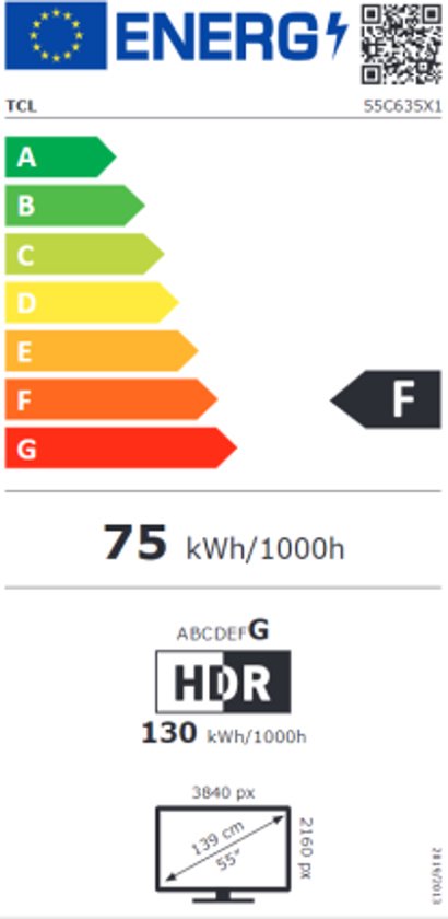 TCL 55C635 - 55 inch - 4K QLED - 2022