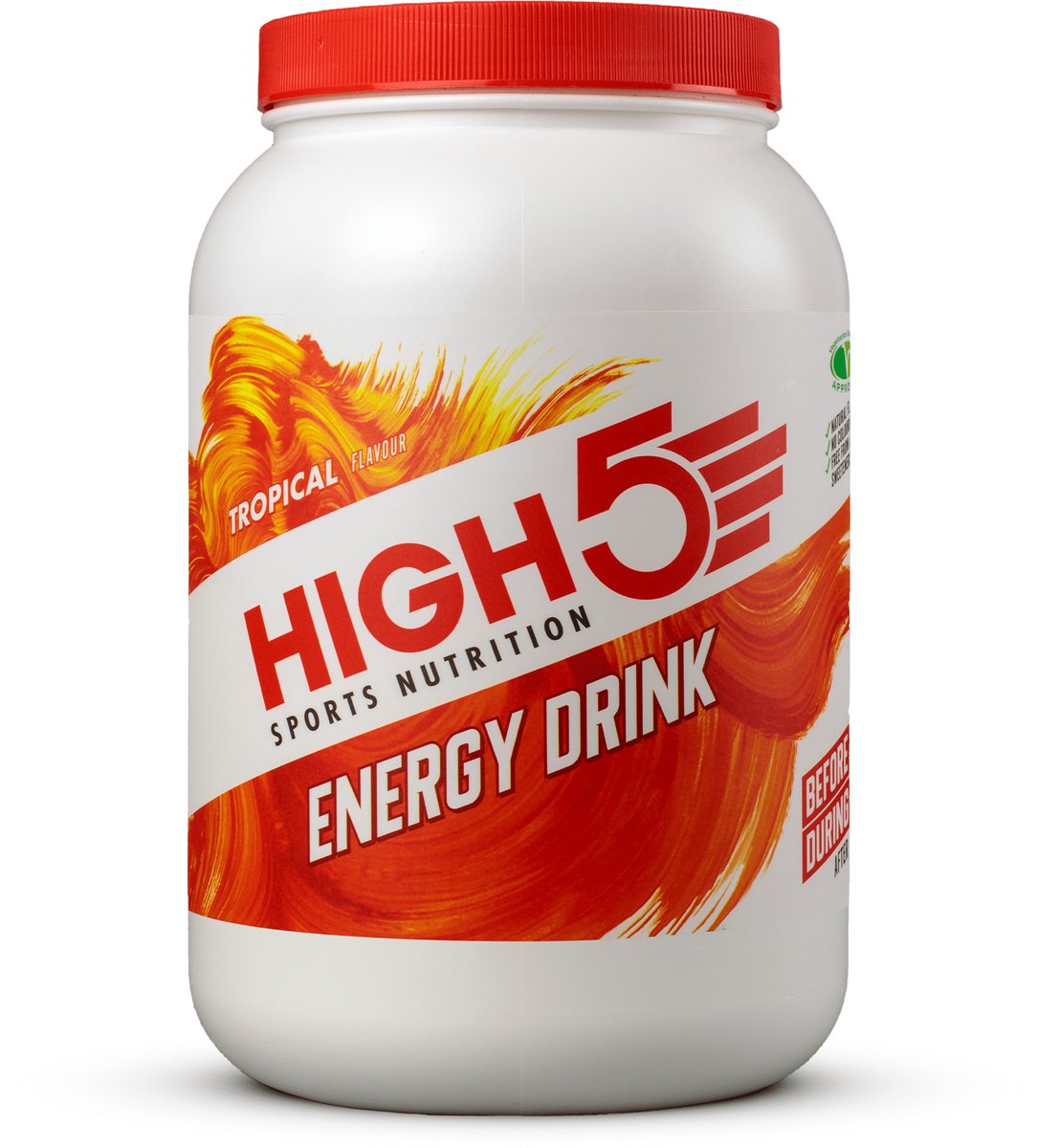 HIGH5 - Energydrink - 2200gr - Tropical smaak - Isotone Energiedrank - Electrolyte - Elektrolyten + Koolhydraten Sportdrank - 2 : 1 fructose
