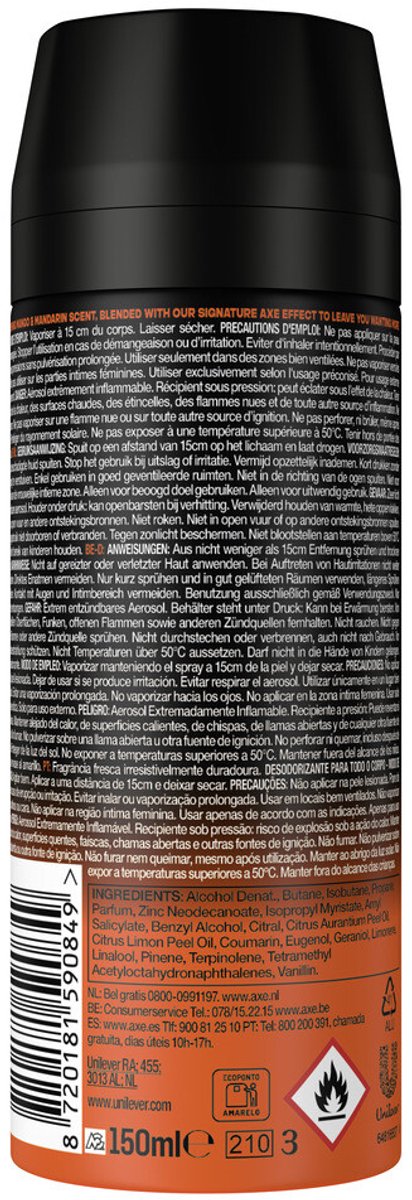 Axe Deodorant Bodyspray Sunset Fresh - 3 x 150 ml - Voordeelverpakking