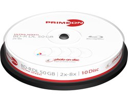 Primeon 2761312 Blu-ray BD-R DL disc 50 GB 10 stuk(s) Spindel Bedrukbaar