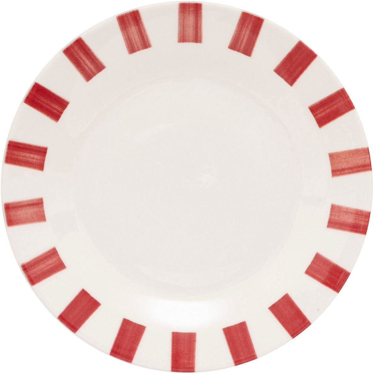 Secret de Gourmet Chéri Plat bord Ø19cm - Set van 6 stuks - Wit/Rood