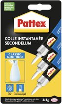 Pattex Mini-Trio 3x1 g Secondelijm Superlijm | Alleslijm & Multilijm voor alle Toepassingen | Seconde Lijm voor Universeel Gebruik.