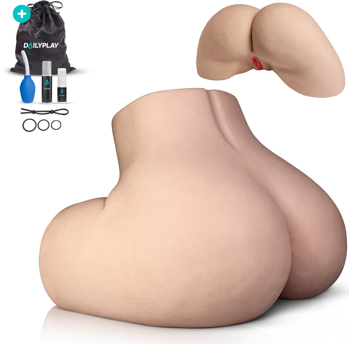 Dailyplay Levensechte Sexpop voor Mannen – TPE - 15kg - 48cm - Sex Toys Man - Sekspop Masturbator – Kunstvagina - Real Doll - Pocket Pussy