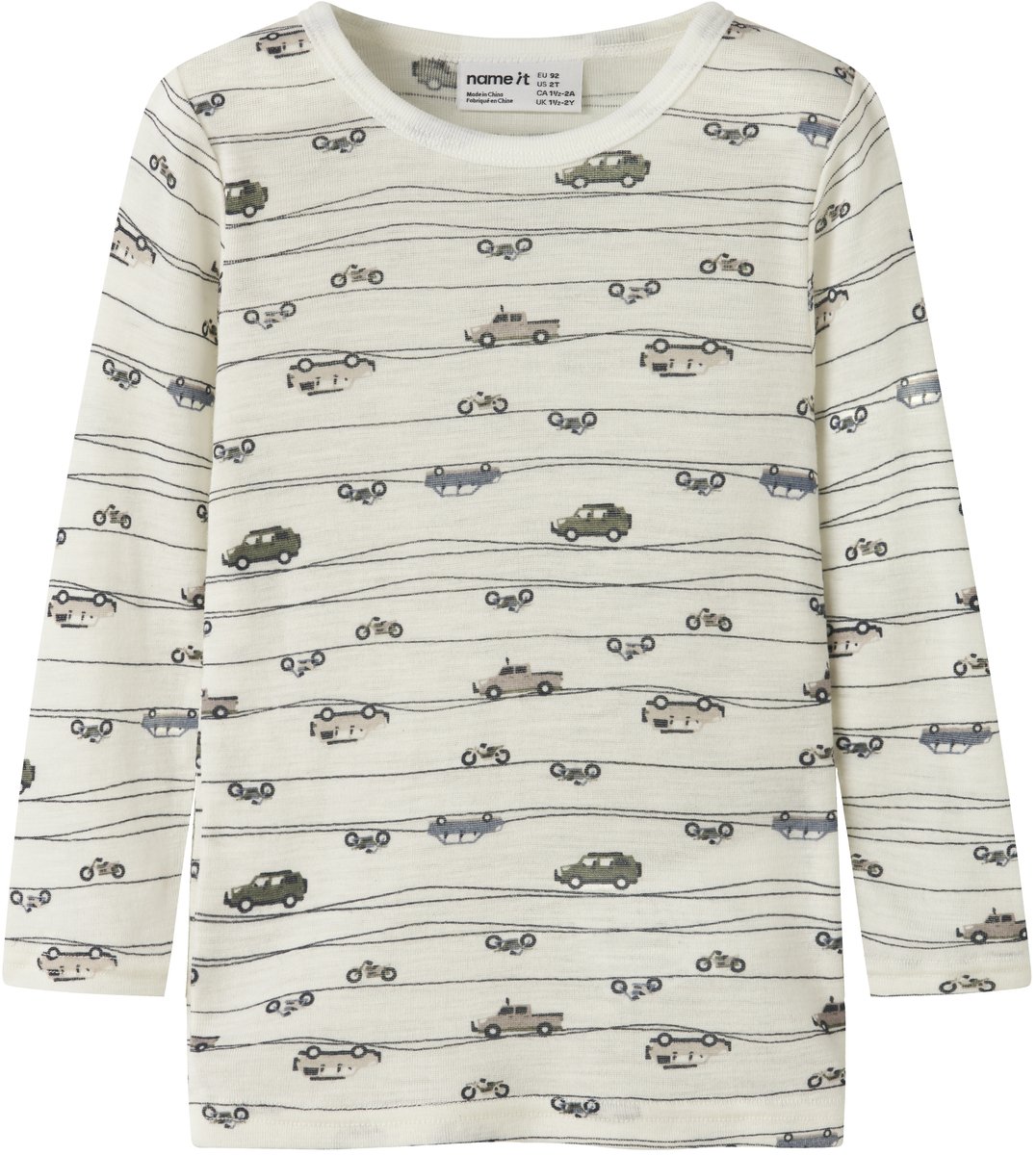 NAME IT - NMMWANG WOOL RIB LS TOP AOP - Jongens - Lange mouwen shirts