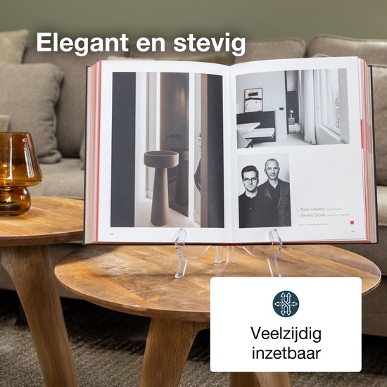 HOTUT Bordenstandaard,6 Inch Houten bordenhouder voor het