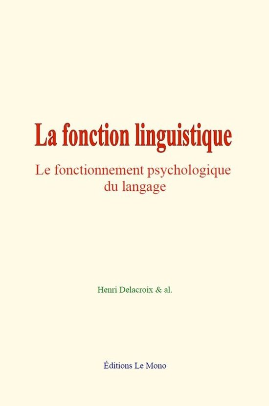 La fonction linguistique - cover