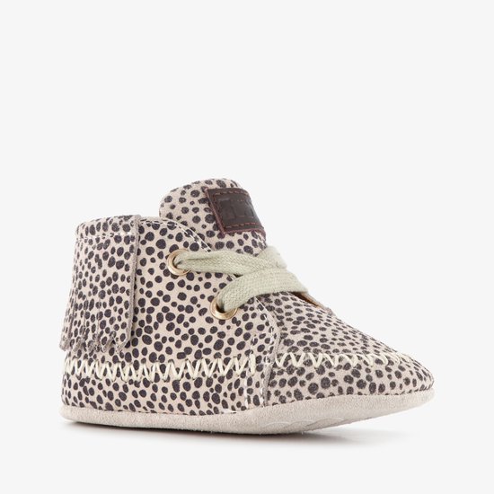 Groot chaussures bébé en cuir à pois et franges beige - Pointure 19 - Semelle amovible - Dans un emballage cadeau