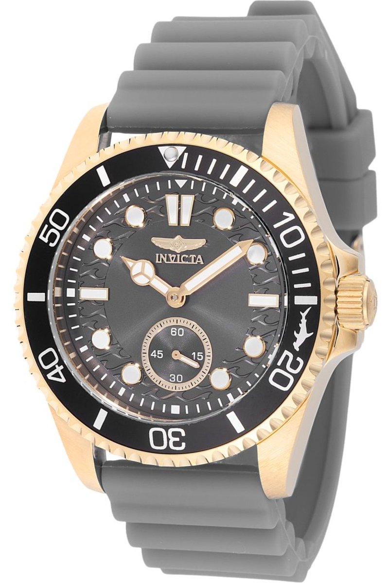 Invicta Pro Diver 49354 Heren Horloge - Waterdicht - Analoog - Quartz Uurwerk - Roestvrij Staal met grijze Wijzerplaat - 43mm