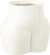 J-Line vaas Lady Onderkant Pewter Glanzend - polyresin - wit - Ø 24.5 cm