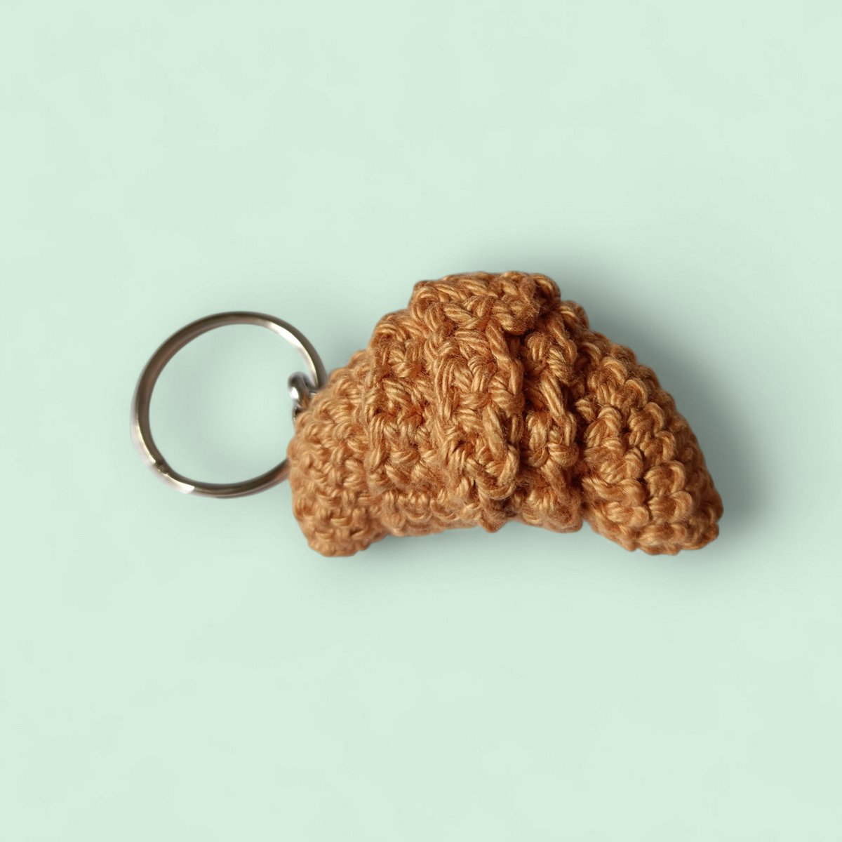 Knuffelsenzo - Croissant - Sleutelhanger - Gehaakt - Ontbijt - Bruin