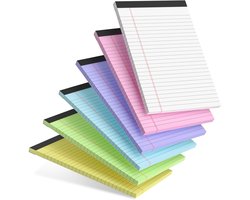 Kleine notitieblokken - Kladblok A5 - 6 levendige kleuren notitieblok /gelijnd - 30 vellen per stuk - 5x8