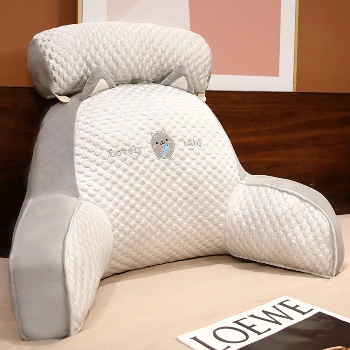 Leeskussen voor in Bed - Ruggensteun Bed - Voor kleine kinderen - Heerlijk comfortabel lezen in bed - Afneembare rugsteun