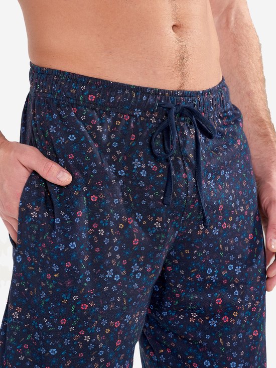 Pyjama Court Homme HOM – Ensemble T-shirt Turquoise Et Short Imprimé Tropical – 100% Coton Certifié Oeko-Tex – Confortable, Léger, Pour Printemps/été