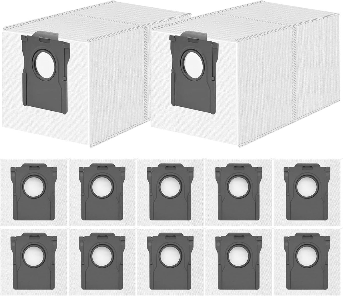 12 Stuks Stofzuigerzakken gescht voor Dreame L20/X40/X50 Ultra Complete, L10s/L10/L40s/L10s Pro/L40/L50 Ultra, voor Mova E30/P50 Pro Ultra Stofzuiger, 3,2 Stofzuigerzakken met Grote Capaciteit