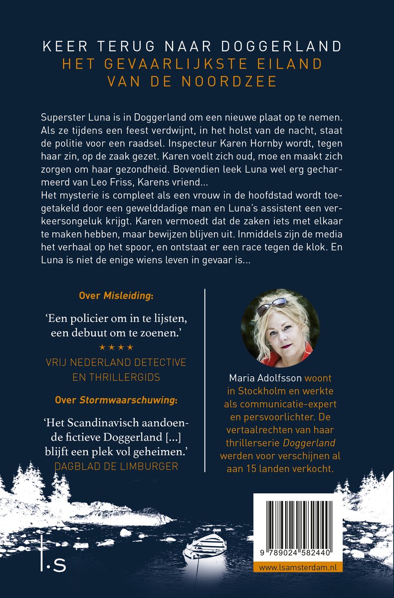 Boek "Keer terug naar Doggerland". Met een foto van Maria Adolfsson.