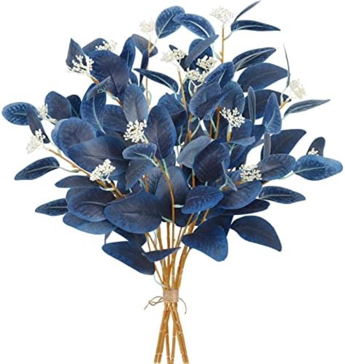 PromoHome Kunstmatige Eucalyptus Takken 12 Stuks - Blauwe Nep Planten voor Bloemstukken, Vaas Decoratie Binnenhuis
