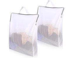 Waszakjes met Rits - 2 Stuks - Waszakken voor Wasgoed - Polyester - Waszak - Laundry Bag - Waszakje Lingerie - Waszakjes Groot - Waszak Groot - Wasnet - Wasnetten - Bescherm je Wasgoed en Wasmachine - 40×50×10cm