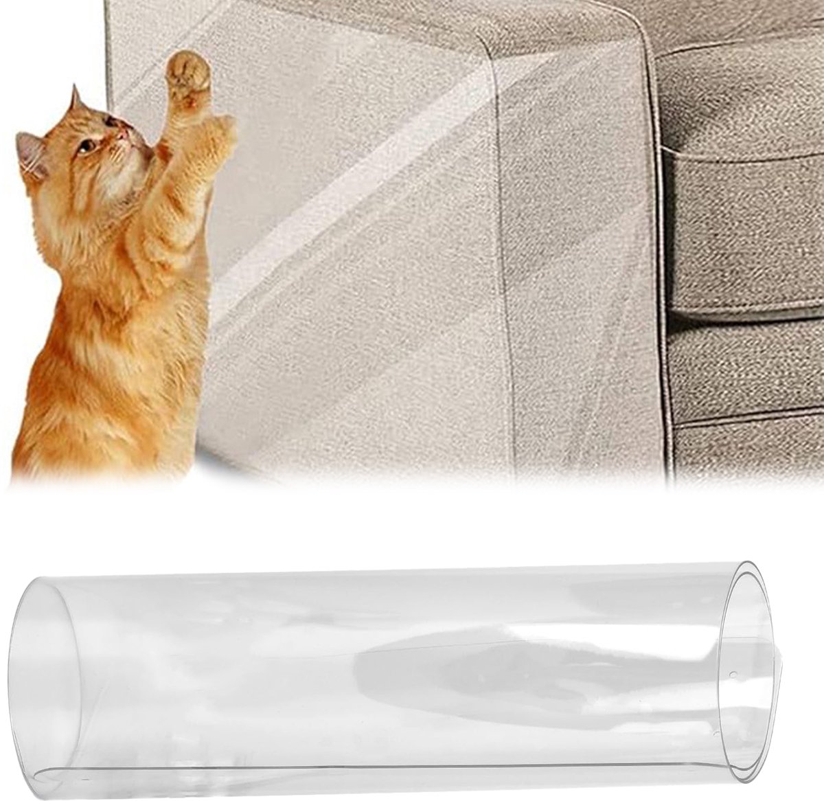 longziming Katten Krab Meubelbeschermer – 1 Deel 30x270 cm – Transparant – Voorkomt Krabschade – Bankbescherming – Vrij gesneden