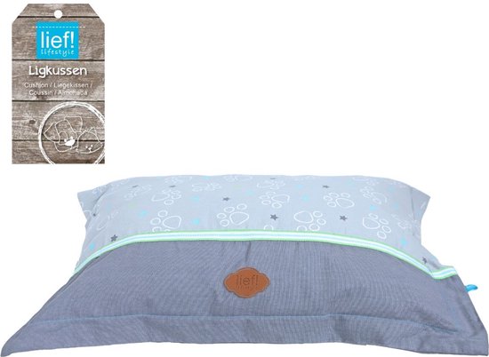 Lief! hondenkussen Volant boys grijs/blauw 100 x 80 cm van lief! — afbeelding 3