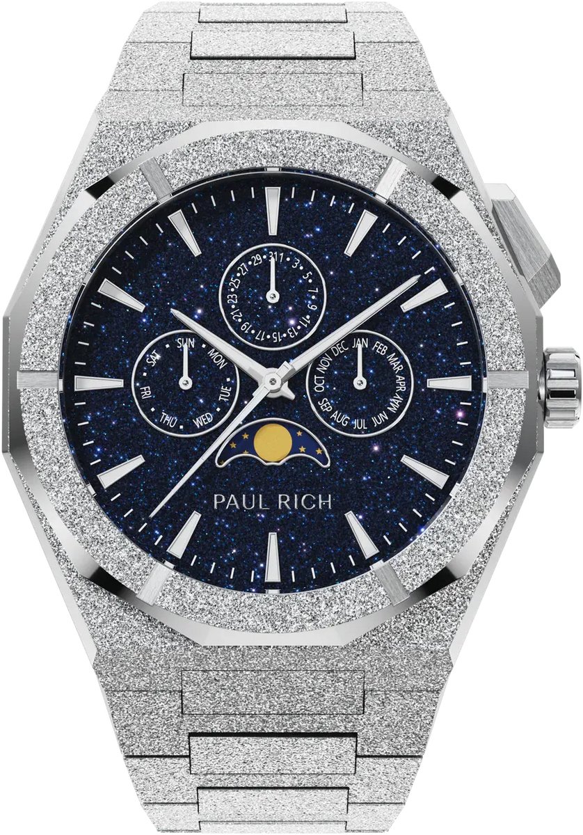 Paul Rich Moonphase Frosted Star Dust II Silver MOON05 horloge