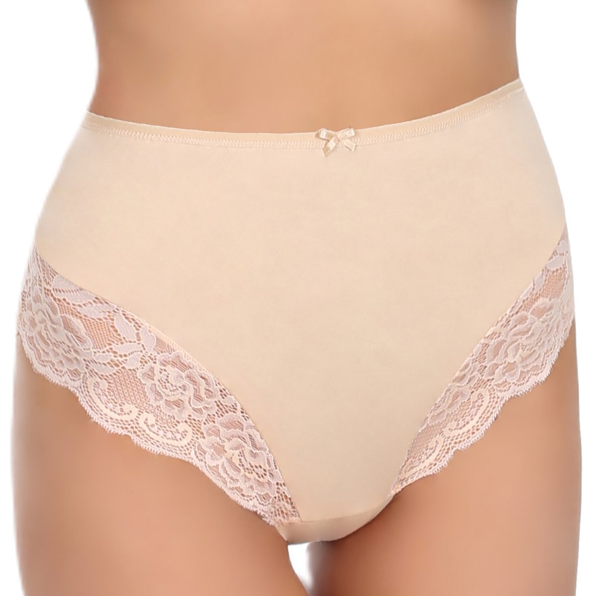 FUNNY DAY Dames Slip TESSA - Beige - Maat 3XL - Hoge taille met kant