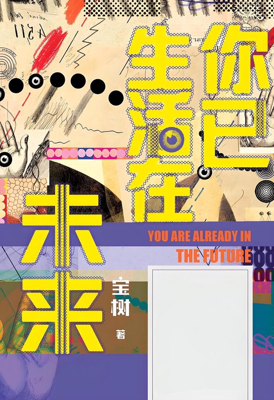 Couverture de livre avec le texte 'YOU ARE ALREADY IN THE FUTURE' en anglais et des caractères chinois.