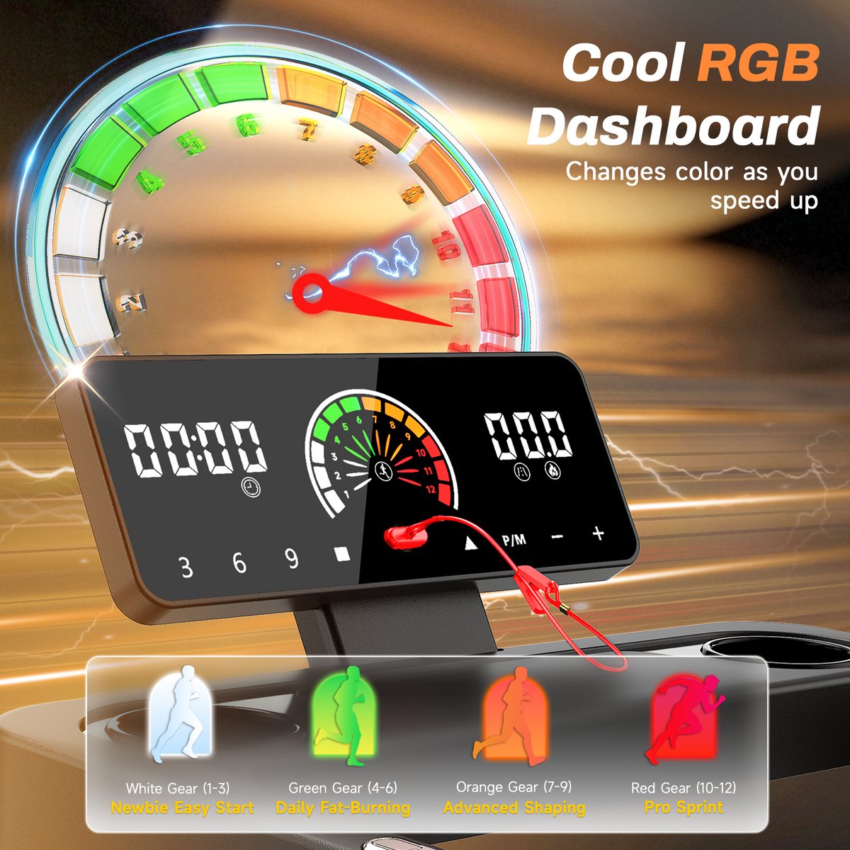 Afbeelding 2 van Loopband met 10% helling - Elektrische loopband - Snelheid 1-12 km/u - Motor 3,0 pk - LED-scherm - Oppervlak 40 x 97 cm - max. 120 kg