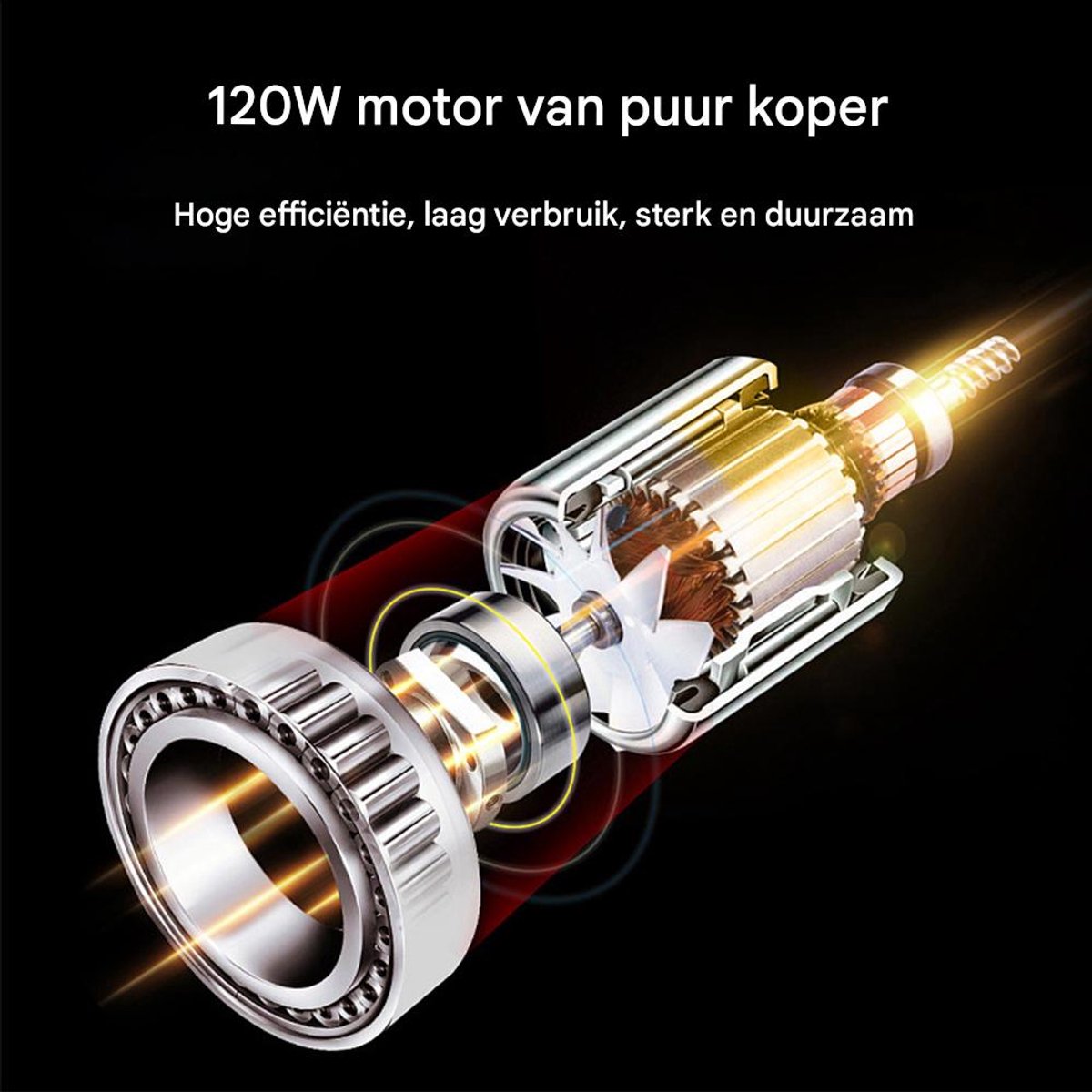 Auto Draadloze Stofzuiger 120W Oplaadbaar Zwart - afbeelding 2