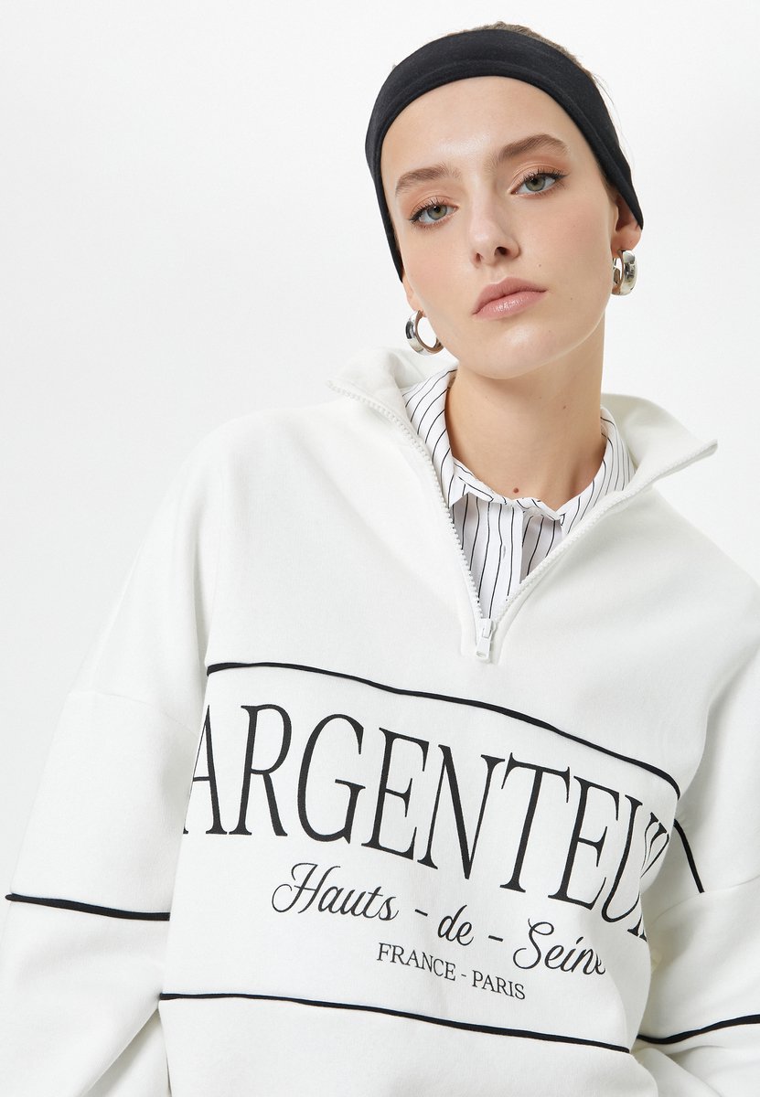 Halve ritssluiting Rits gedetailleerd Sweatshirt