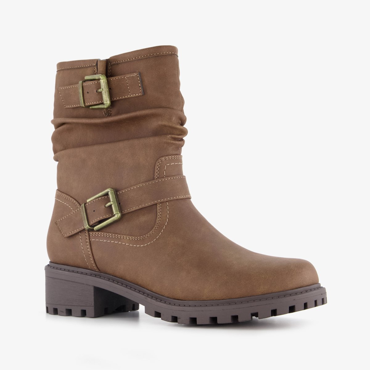 BLUE BOX TwoDay dames biker boots cognac bruin