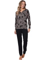 Pyjama rayé ludique noir - Zwart - Taille - 46
