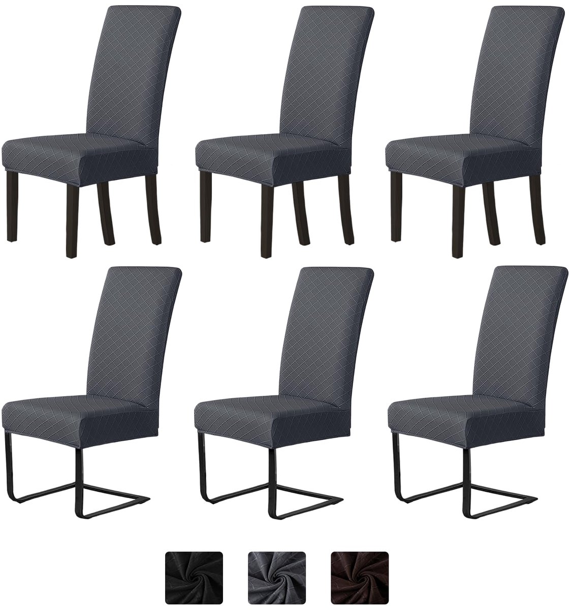 Ibenzoa® Set van 6 elegante stoelhoezen voor eetkamer en speciale gelegenheden