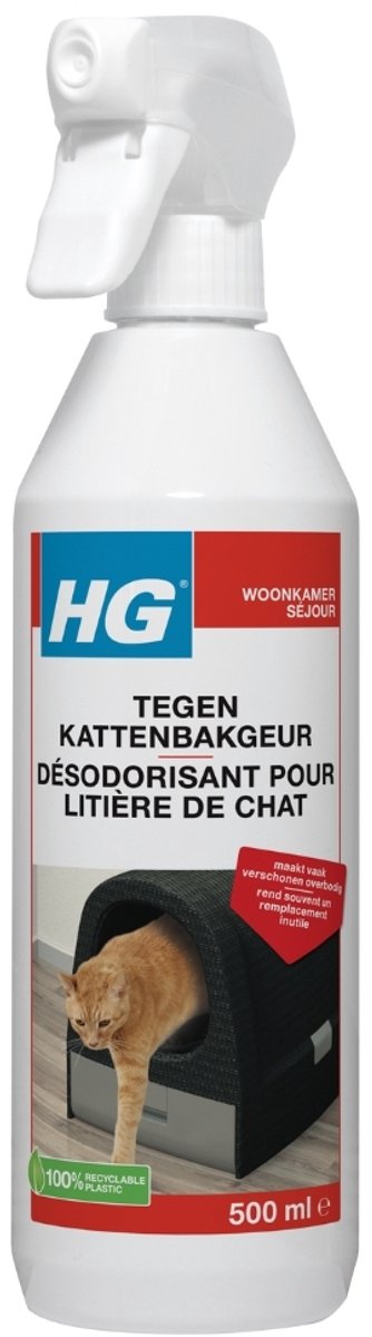 1 x HG Tegen Kattenbakgeur 500 ml - Kattenbakgeur Neutraliseren - Kattenbak Stank Weg - Geurloos Product - Kattenbak Reinigen - Kattenbak Fris Houden